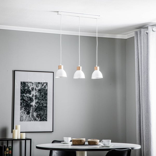 Envostar Pendelleuchte Tira (Skandinavisch) in Weiß aus Metall (3 flammig, E27) - Deckenlampe Esstischlampe Hängelampe Hängeleuchte Wohnzimmerleuchte