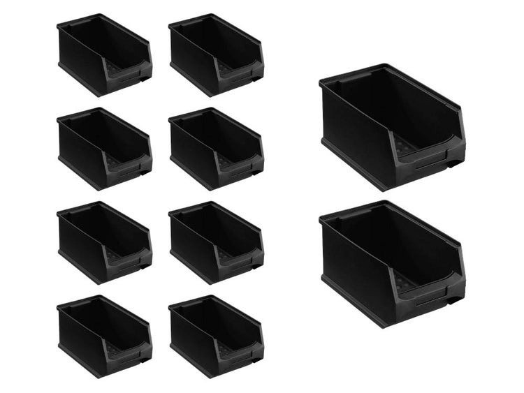 PROREGAL SparSet 10 x Leitfähige Sichtlagerbox 3.0 HxBxT 12,5 x 14,5 x 23,5 cm 2,8 Liter ESD Sichtlagerbehälter Sichtlagerkasten