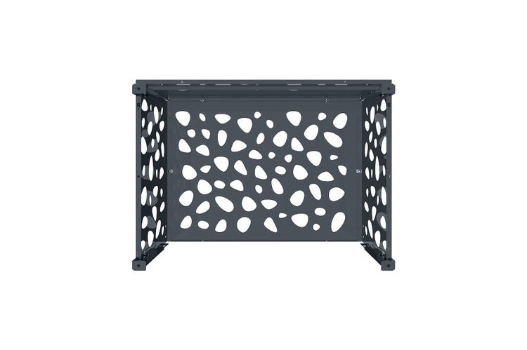 Brennholzregal aus Metall mit Muster