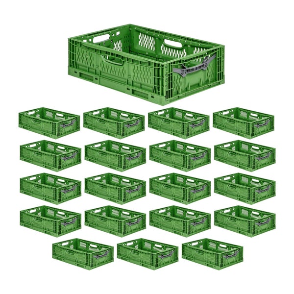 PROREGAL SuperSparSet 20x Stabile Profi-Klappbox Chameleon in Industriequalität HxBxT 18 x 40 x 60 cm 35 Liter klappbar stapelbar