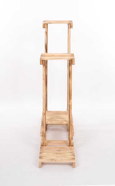 Blumenständer FLORANGE HxBxT 116x95x25cm 5 Ablagen Kieferholz Geflammt