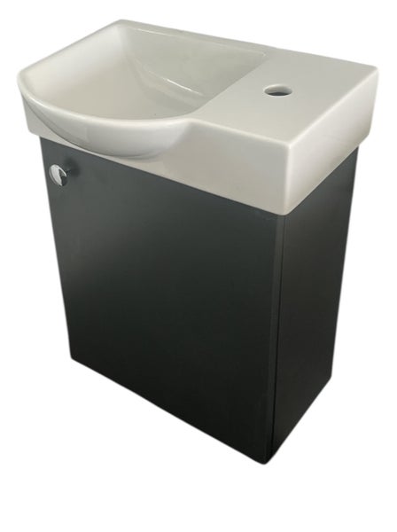 Waschbeckenunterschrank mit keramischem Waschbecken