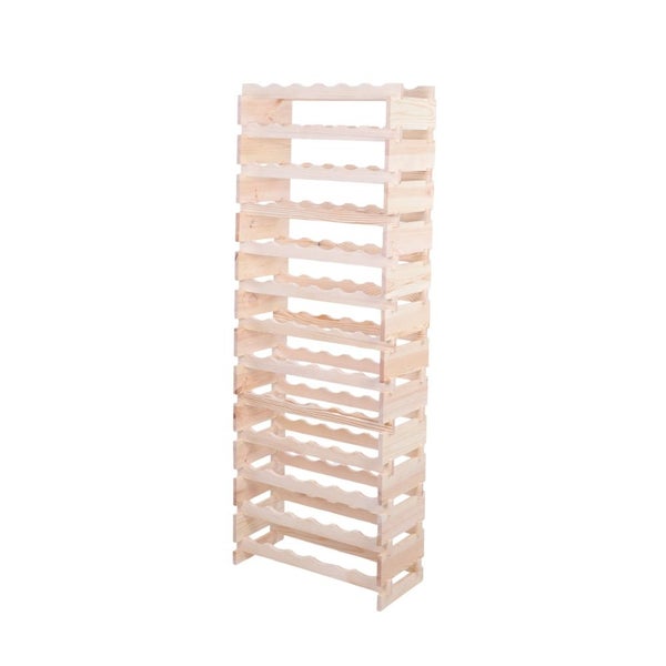 Weinregal VINOTECA FLEX PRO HxBxT 177x65x28cm 78 Flaschen auf 13 Ebenen Massives Kiefernholz Natur unbehandelt