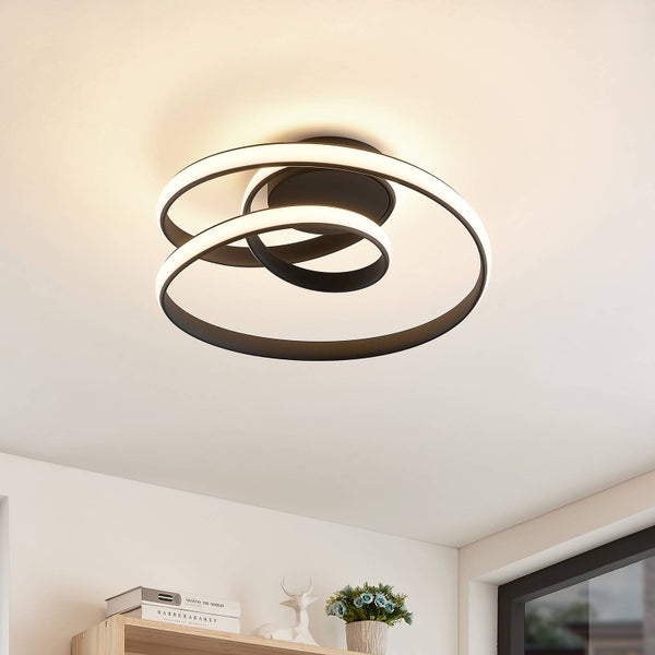 Lucande LED Deckenleuchte Sakina dimmbar (Design, Modern) in Schwarz aus Metall (1 flammig ) - Lampe Deckenlampe Wohnzimmerleuchte