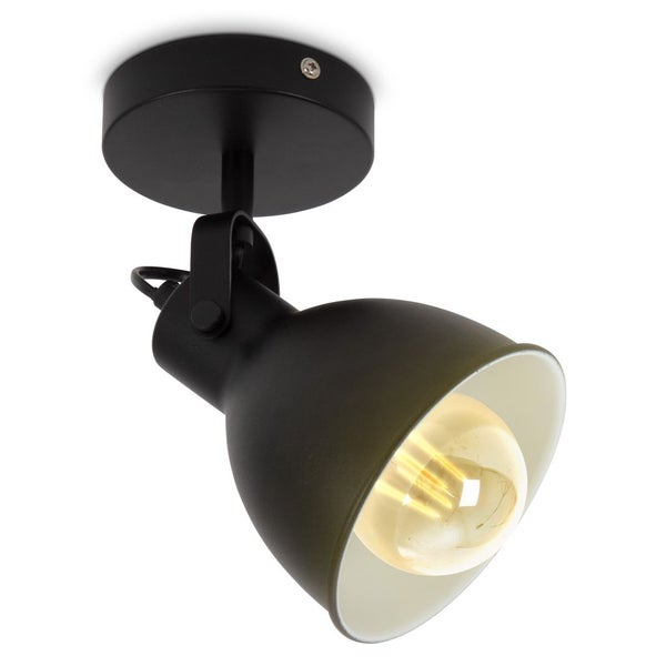 Wandlampe - schwenkbar, retro, E27 Fassung, max. 10W, schwarz