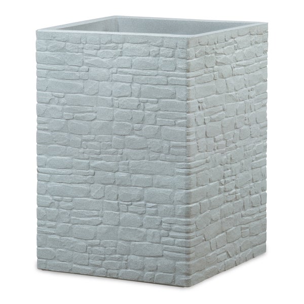 Scheurich Muretto High 54, Hochgefäß/Blumentopf/Pflanzkübel, viereckig,  aus Kunststoff Farbe: Stony Grey, 38 cm Durchmesser, 53,5 cm hoch, 26 l Vol.