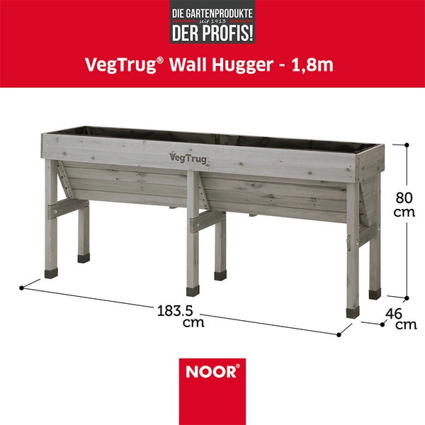 VegTrug® Wall Hugger - Grey Wash - 1,8 m (183x46x80 cm)