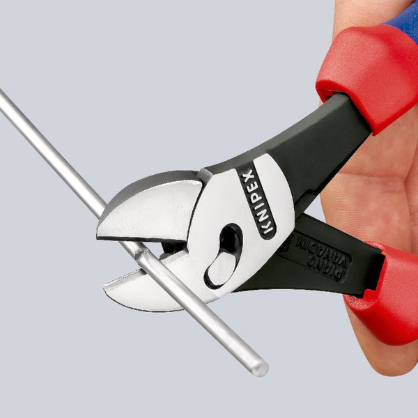 Knipex Kraftseitenschneider TwinForce® schwarz atramentiert, mit Mehrkomponenten-Hüllen 180 mm - 7372180BK