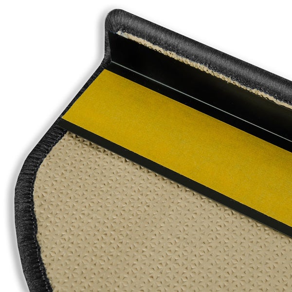 FLOORDIREKT Stufenmatte Via Veneto Schwarz Halbrund 23,5 x 65 cm
