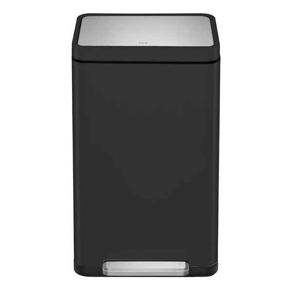 PROREGAL Stilvoller Rechteckiger Treteimer Mit Extra Breitem Pedal & Gedämpften Stay Open Deckel HxBxT 63,7 x 36,2 x 29,7 cm 30 Liter Schwarz