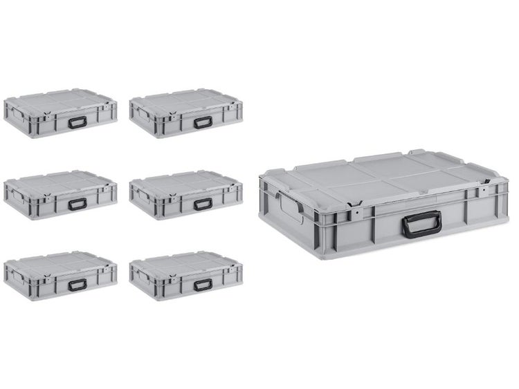 PROREGAL SuperSparSet 7 x Eurobox NextGen Portable HxBxT 13,5 x 40 x 60 cm 23 Liter Eurobehälter Transportbox Transportbehälter Stapelbehälter