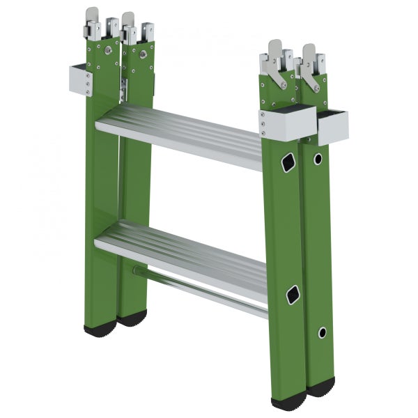 Grüne Trittleiter mit zwei Stufen
