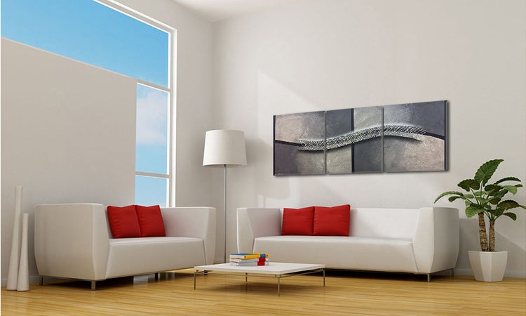 Das moderne Bild -Sound of Silence- 210x70x2 cm handgemaltes Unikat