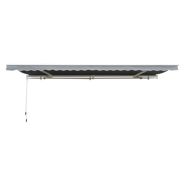 Outsunny Markise, elektrisch Gelenkarmmarkise, 5x3m, Alu, Grau