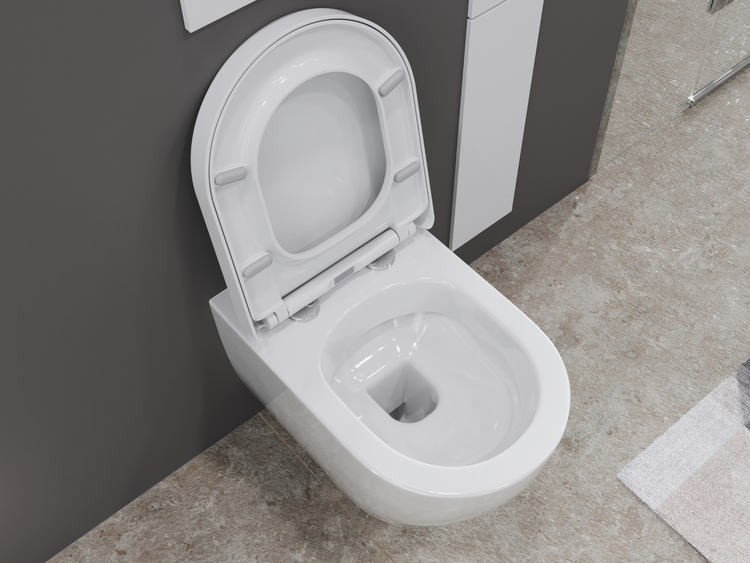 Aqua Bagno Design Hänge-WC ABWCSR003BIG – Spülrandlos – Markenkeramik – Softclose-Sitz