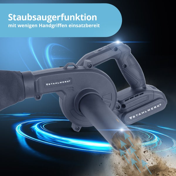 Akku-Laubbläser mit Staubsaugerfunktion der Marke Stahlwerk