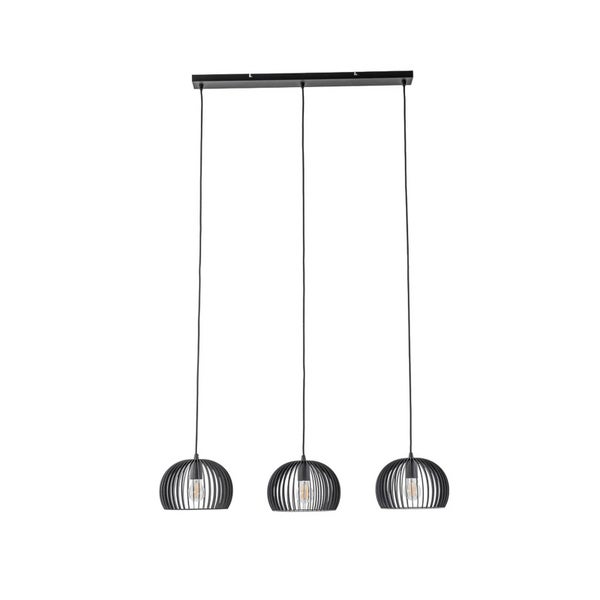 Dreiflammige Hängeleuchte mit Lampenschirmen aus Metall