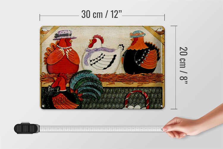 Blechschild Spruch 30x20cm Huhn Hühner Eggs Eier