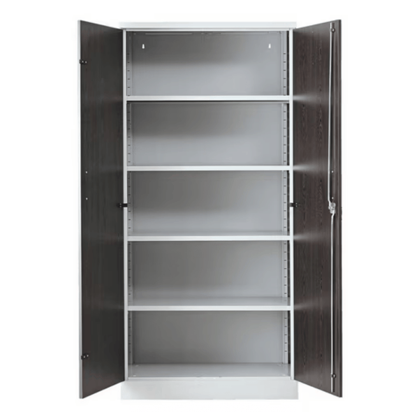 PROREGAL Aktenschrank Beetle 4 Fachböden HxBxT 195 x 92 x 42 cm Grau & Wenge