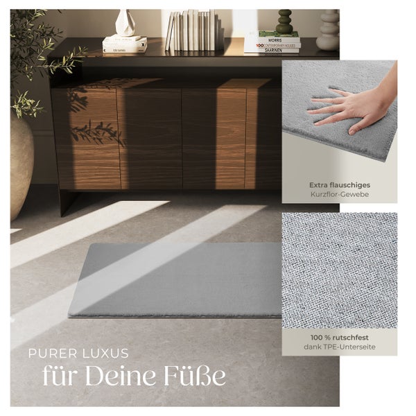 Kurzflorteppich tectake rutschfeste Unterseite verschiedene Größen und Farben 60 x 110 cm