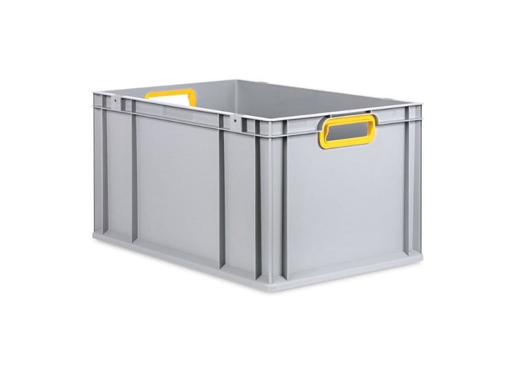 PROREGAL Spar Set 3x Eurobox Nextgen Color HxBxT 32 x 40 x 60 cm 65 Liter Griffe Gelb Offen Verstärkter Boden Eurobehälter Transportbox