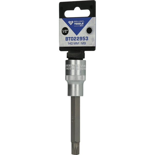 BRILLIANT TOOLS 1/2 Vielzahn-Bit-Stecknuss 140 mm lang M9 - BT022953