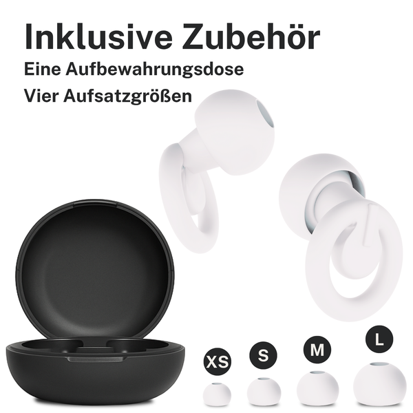 Kopfhörer Zubehör mit Aufbewahrungsdose und vier Aufsatzgrößen