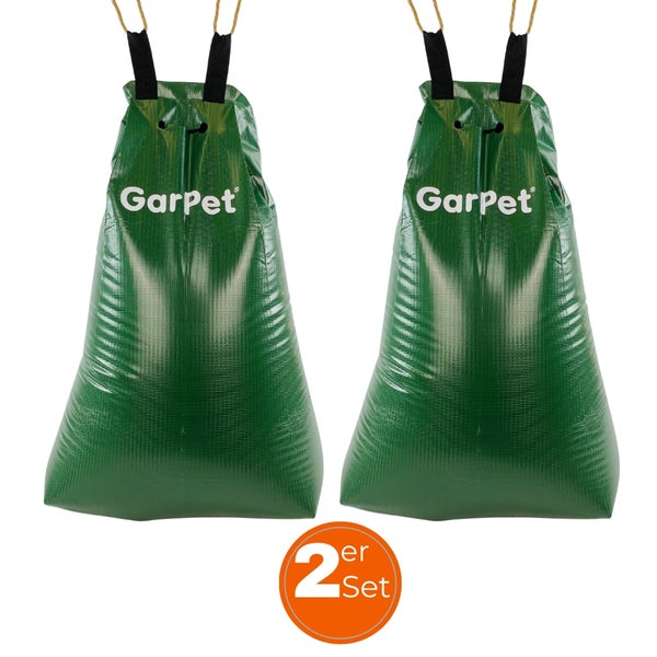 Zwei grüne Laubsäcke im Set mit Kordelzug