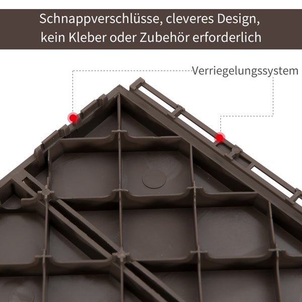 Outsunny 9 er Set Terassenfliesen, 30 x 30 cm, Kunststoff, Braun