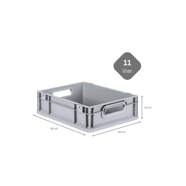 PROREGAL SparSet 10x Eurobox NextGen Grip mit Auflagedeckel mit 4 Roten Schiebeschnappverschlüssen HxBxT 12 x 30 x 40 cm 11 Liter Griffe