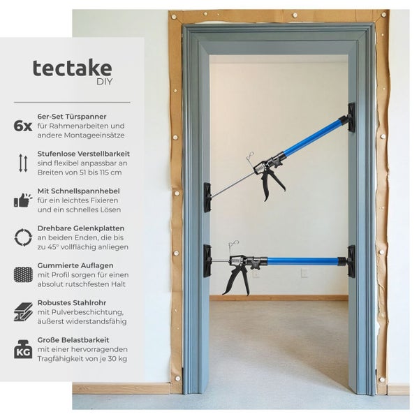 Tectake Türspanner Set für Rahmenarbeiten und Montageeinsätze im Türrahmen
