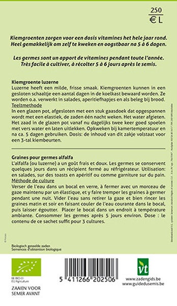 Alfalfa Sprossen Samen Packung