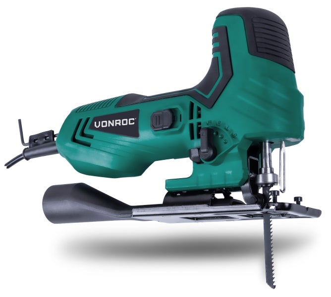 VONROC Stichsäge elektrisch 550W - Pendelhubstichsäge mit Staubabsaugung, variable Schnittwinkel & Geschwindigkeit - inkl. 1 Sägeblatt