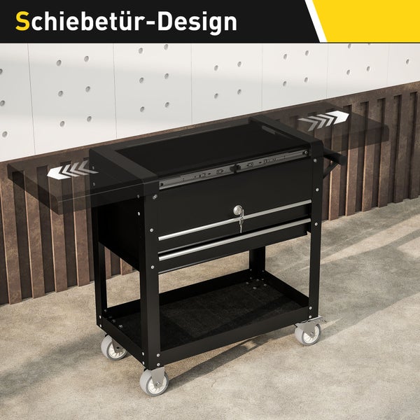 Werkstattwagen mit Schiebetür-Design für Werkzeugaufbewahrung