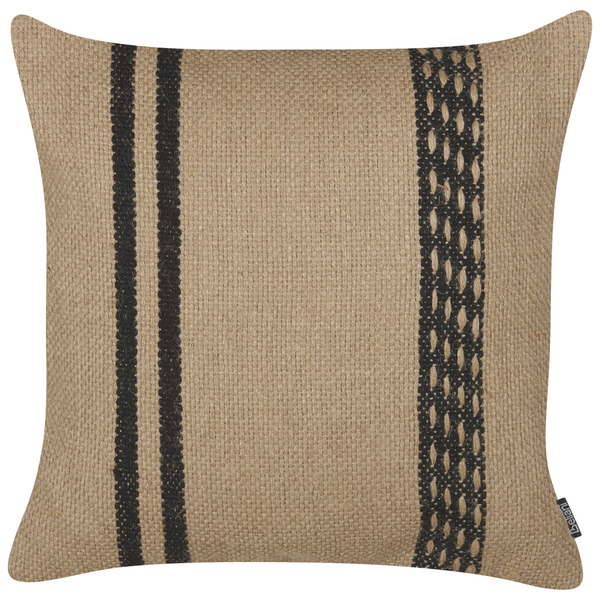 Dekokissen DESALIX Jute 45 x 45 cm Beige Streifenmuster