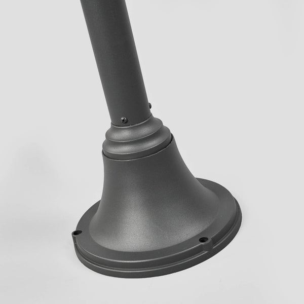 Lindby Mastleuchte außen Madea (spritzwassergeschützt (Modern) in Schwarz aus Aluminium (2 flammig, E27) - Kandelaber Außenleuchte
