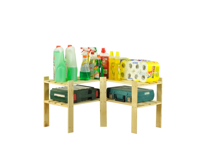 PROREGAL Eckregal Pinepeak HxBxT 50 x 85 x 38 cm 2 Fachboden 1,2 cm Dickes Kiefernholz Natur