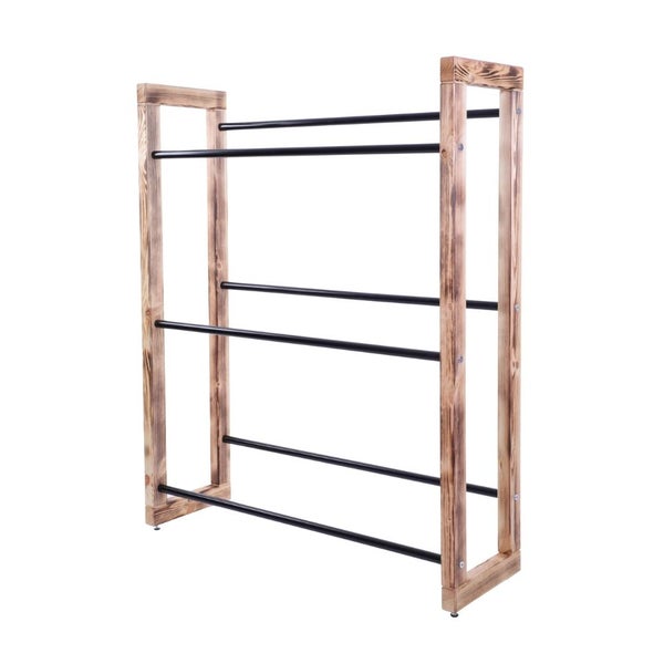 PROREGAL Getränkekistenregal HARZ HxBxT 137x112x35cm 9 Kisten auf 3 Ebenen Massives Kiefernholz Gebrannt