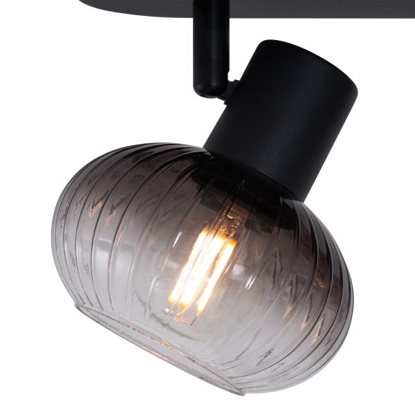 Deckenstrahler mit geriffeltem Glasschirm