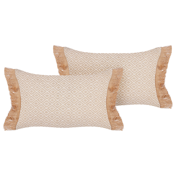 Dekokissen 2er Set BOATH 30 x 50 cm Beige Ohne Muster