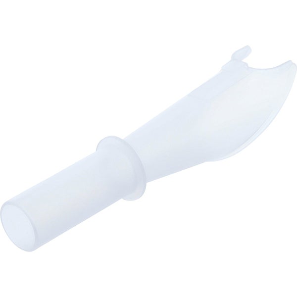 Kartuschendüse aus weißem Kunststoff für Silikon- oder Dichtstoffkartuschen.