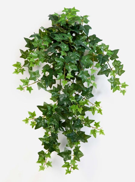 Künstliche Alocasia Pflanze im schwarzen Topf mit großen grünen Blättern und gestreiften Stielen.