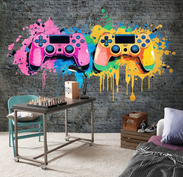 Fototapete Kinderzimmer Junge Gaming Vlies Tapete 350x250 cm