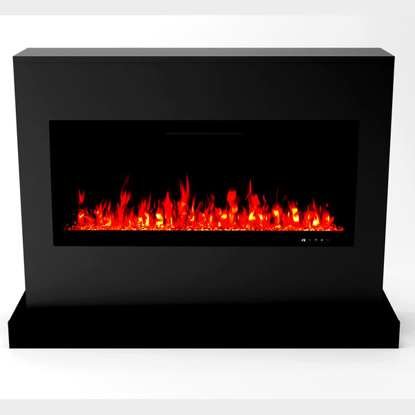 Glow Fire Elektrokamin 'Zeus106' | LED Standkamin in schwarz  mit Heizung (1500 W) | HxBxT: 100x135x35 cm