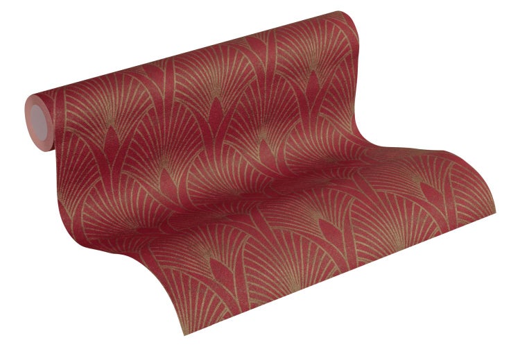 Nahaufnahme einer roten Tapete mit Muster