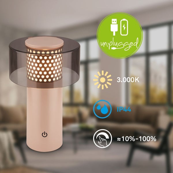 LED Tischlampe Akku LED Tischleuchte Kabellos Dimmbar Touch Outdoor Warmweiß