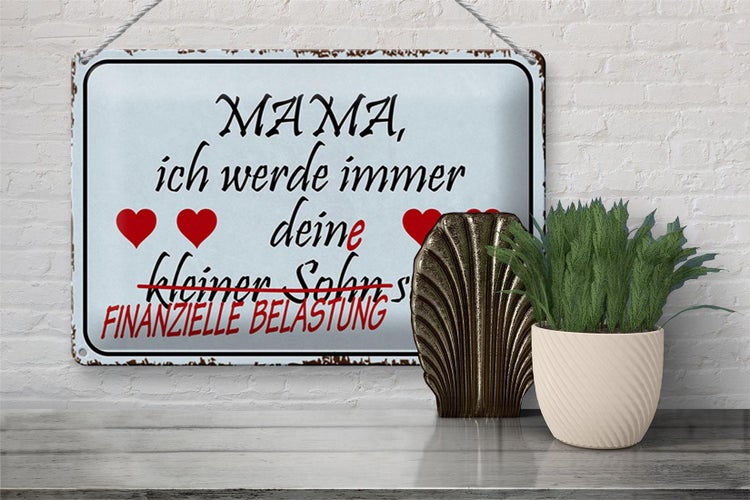 Blechschild Spruch 30x20cm Mama ich werde dein kleiner Sohn
