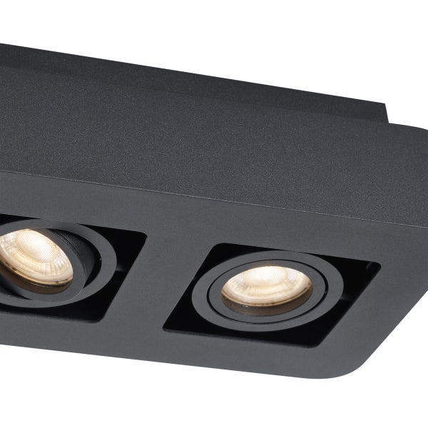 Schwarze Deckenleuchte mit mehreren Leuchtmitteln