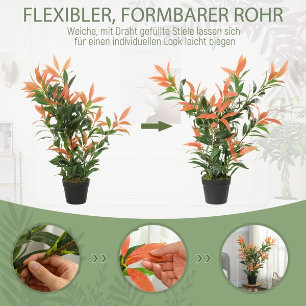 Dekorative Kunstpflanze im Topf mit formbaren Zweigen für eine flexible Gestaltung.