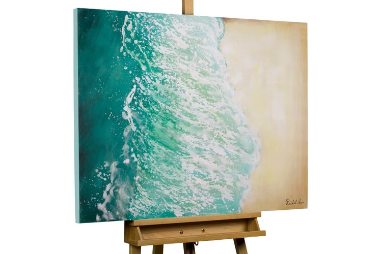 Handgemaltes Gemälde Acrylfarbe 100x75cm Beige